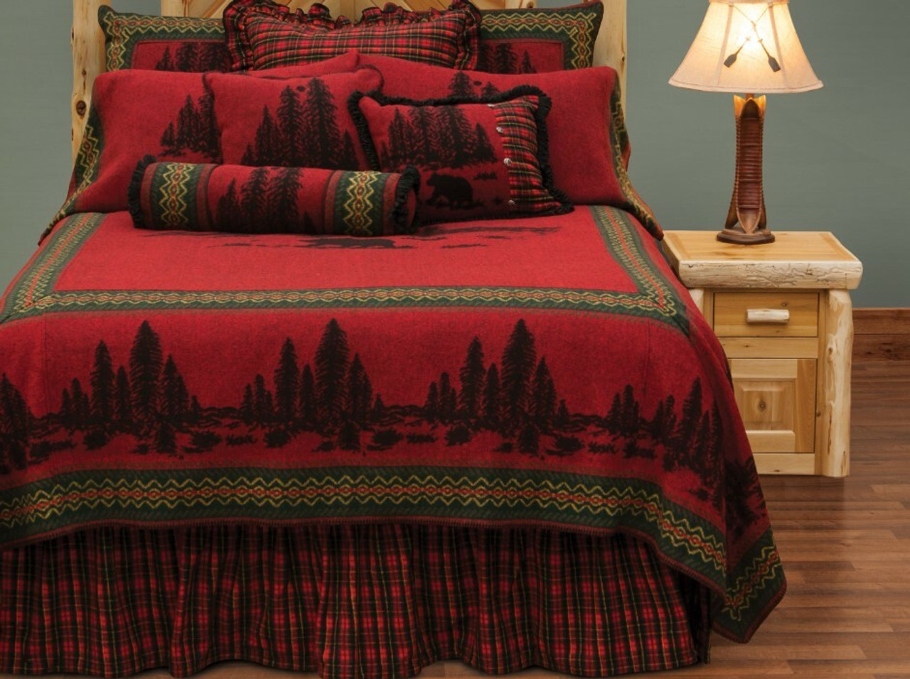 Wooded River Bear Bedspread Ensemble