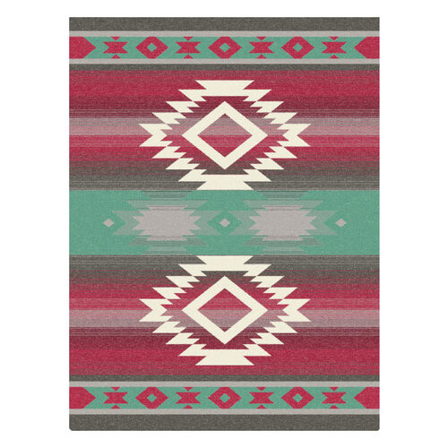 Ibena Carrizo Blanket Teal and Red