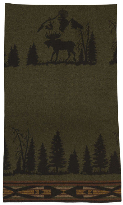 Wooded River Moose 1 Throw Blanket