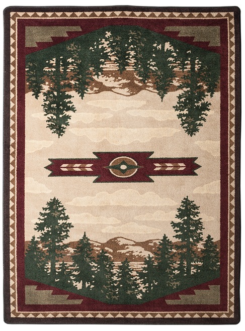 Autumn Point/Wine 8x11 Rug by American Dakota (7'8" x 10'9")