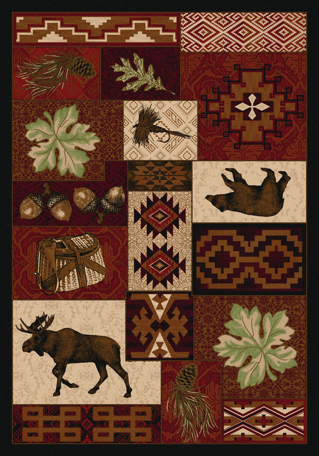 Bear Creek Lodge/Red 3x4 Rug by American Dakota (2'8" x 3'4")