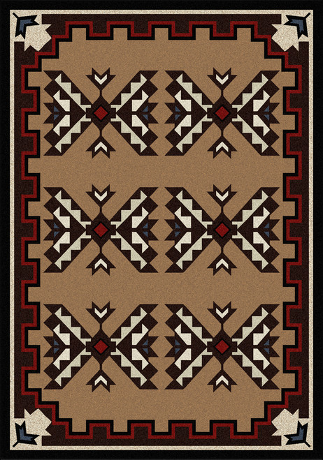 Cami Blanket/Brown 4x5 Rug by American Dakota (3'10 x 5'4")