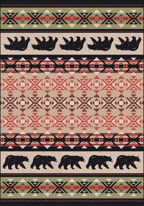 Cozy Bears/Burnt Red 4x5 Rug by American Dakota (3'10 x 5'4")