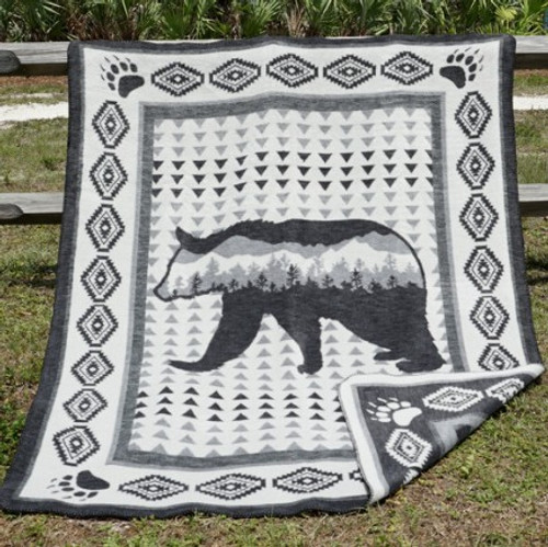 Cabin Fever Bear Crossing Blanket