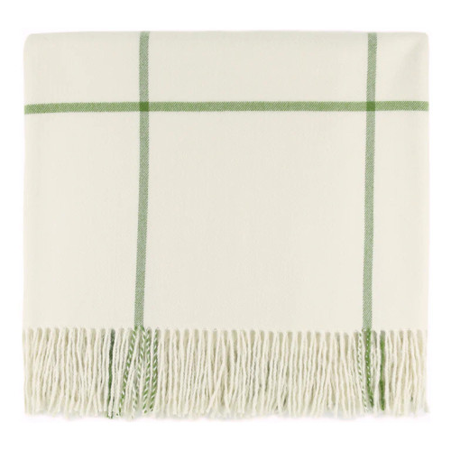 Bedford Cottage Glasgow Windowpane Plaid Throw Ivory