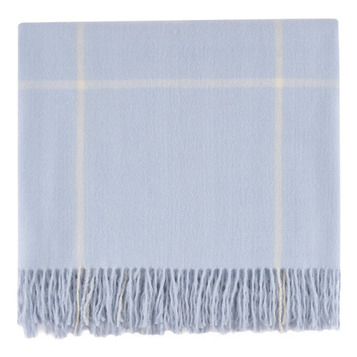 Bedford Cottage Glasgow Windowpane Plaid Throw Light Blue