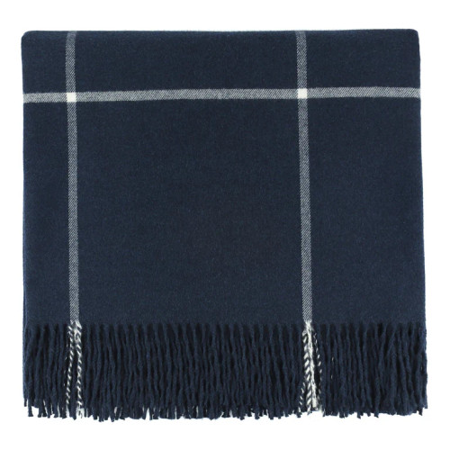 Bedford Cottage Glasgow Windowpane Plaid Throw Navy