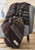 Ibena S Oliver Burgundy Herringbone Stripe Blanket