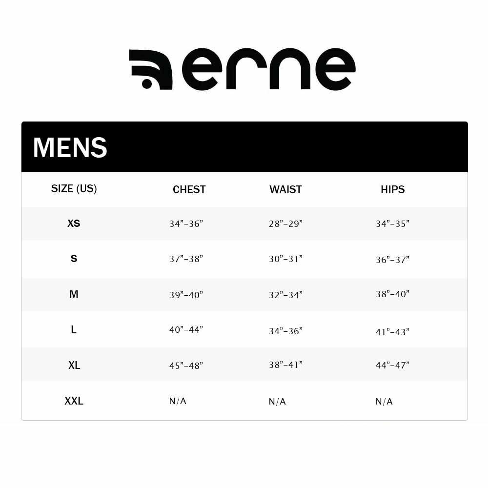 erne men's size chart