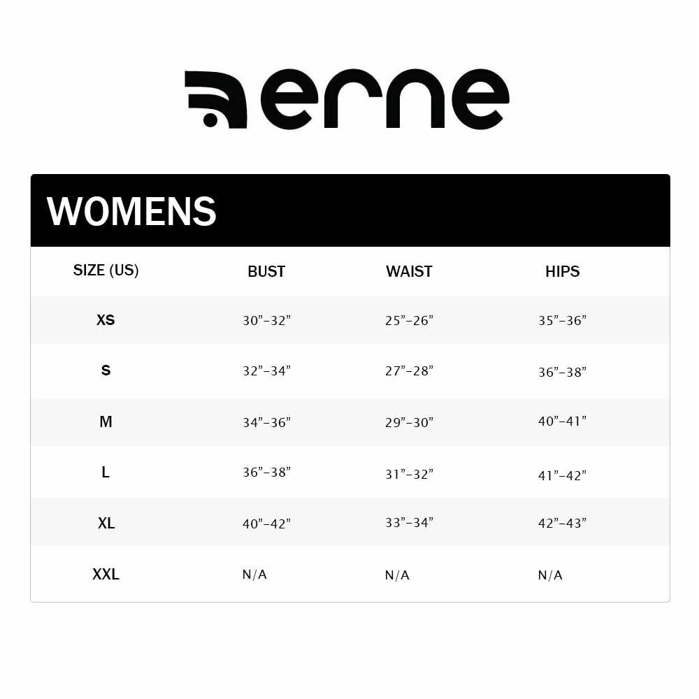 erne women's size chart