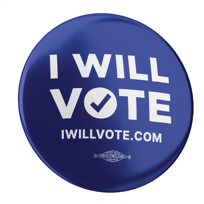 English: I Will Vote Button 2-Pack