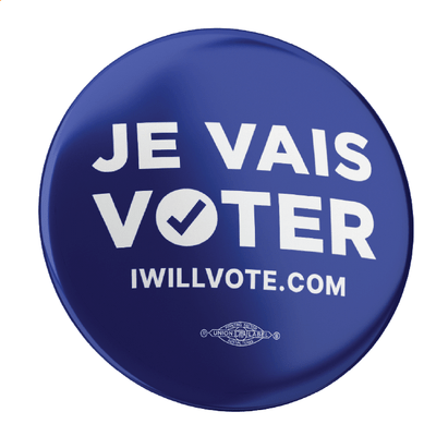 French: I Will Vote Button 2-Pack