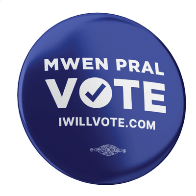 Haitian: I Will Vote Button 2-Pack
