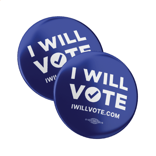 English: I Will Vote Button 2-Pack