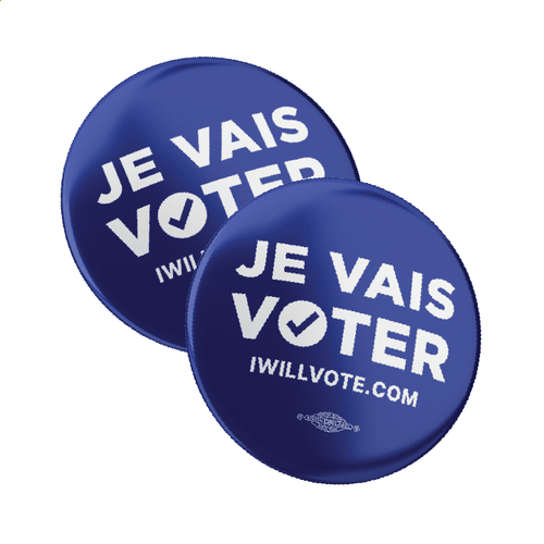 French: I Will Vote Button 2-Pack