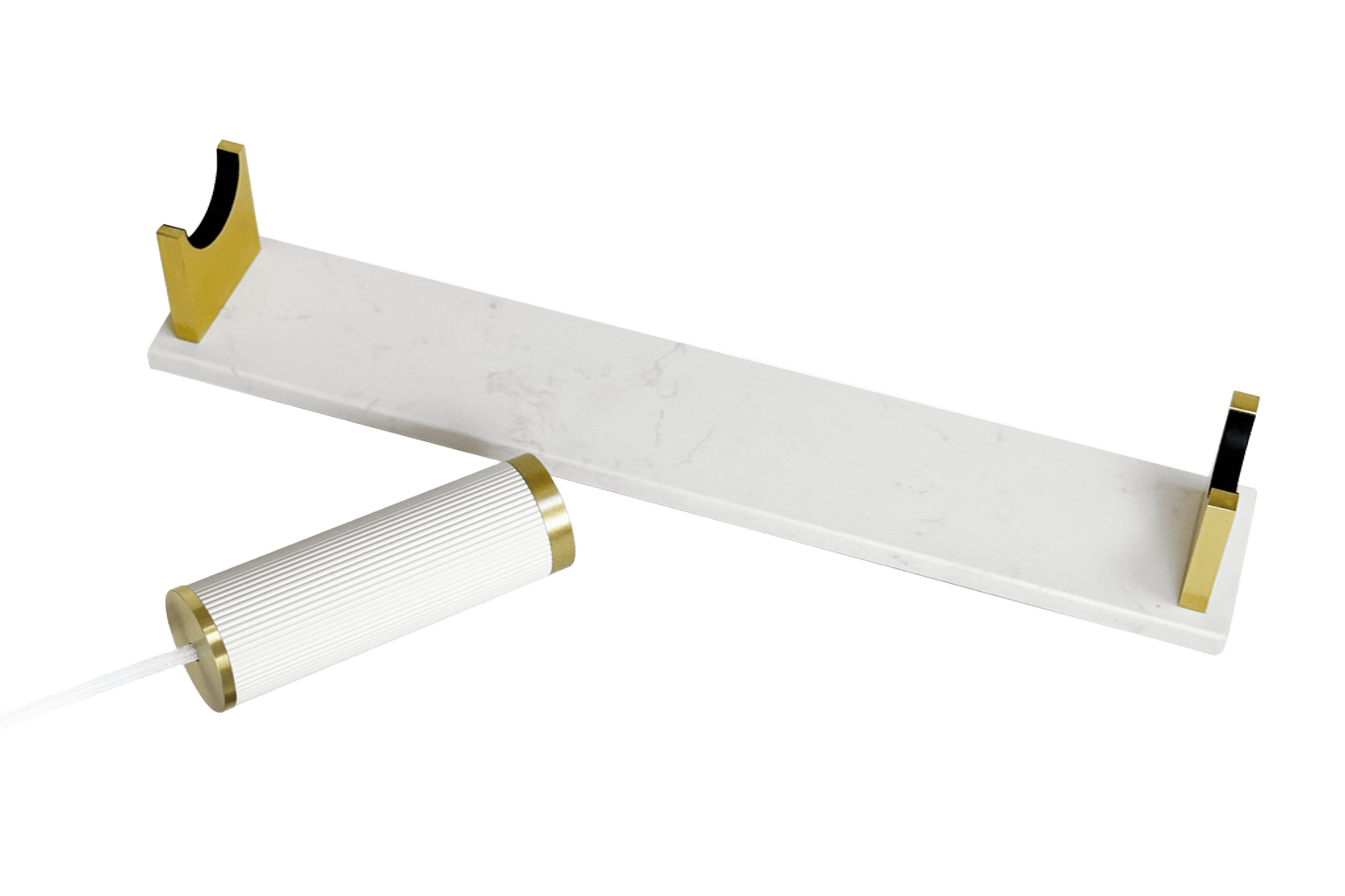 Support lampe de table en Marbre Blanc