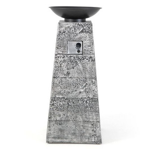 48 Inch Propane Fire Bowl Column with Lava Rocks and PVC Cover-Gray - Color: Gray D681-NP10641HS 48 Inch Propane Fire Bowl Column with Lava Rocks and PVC Cover-Gray - Color: Gray D681-NP10641HS