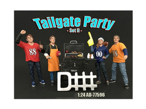 "Tailgate Party" Set II 4 piece Figurine Set for 1/24 Scale Models by American Diorama F977-77596