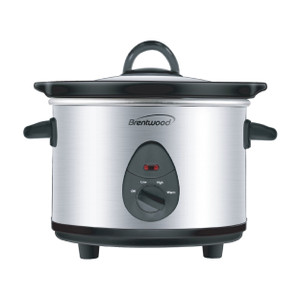 Brentwood 1.5 Quart Slow Cooker in Stainless Steel with 3 Settings D970-SC-115S