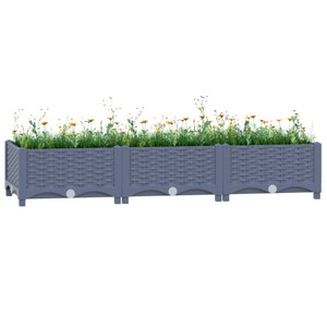 Raised Bed Blue Grey Polypropylene 47.2 x 15.7 x 9.1 in Durable A949-310399