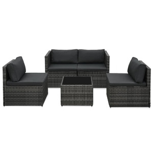 Garden Lounge Set Grey, Anthracite, Black A949-48148