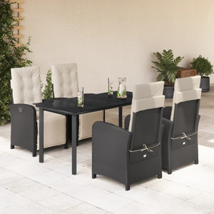 Garden Dining Set Black PE Rattan 5 Piece Set A949-3212524