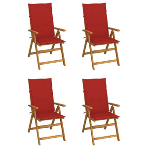 Garden Chair Set of 4 Natural Wood Solid Acacia Wood Medium A949-3065353