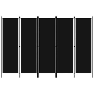 5-Panel Room Divider Black 98.4"x70.9" A949-320726