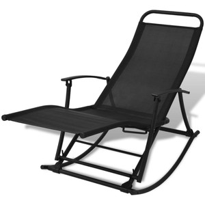 Garden Chair Black Steel Standard Foldable Garden Chair A949-42158
