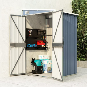 Garden Shed Grey Galvanized steel, metal Medium Storage A949-316218