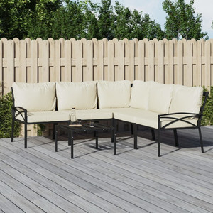 Patio Lounge Set Black and Sand A949-3187962