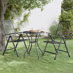 Garden Table Anthracite Expanded Metal Mesh Compact Durable A949-317342
