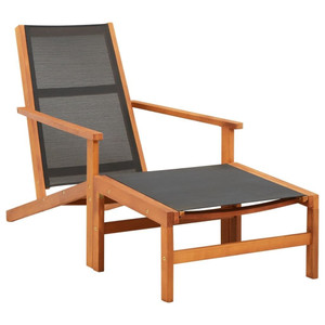 Garden Chair Black Solid eucalyptus wood Regular size A949-48700