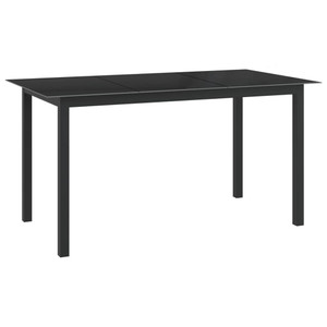 Garden Table Black Aluminum Medium Durable Garden Table A949-312201