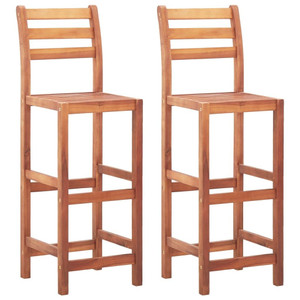  Bar Chair Set of 2 Natural wood Solid Acacia wood Standard A949-46314