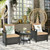 3 Pieces Patio Rattan Furniture Set Cushioned Sofa Storage Table with Shelf Garden B593-HW64401