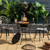 31.5 Inch Patio Fire Pit Dining Table With Cooking BBQ Grate - Color: Black D681-NP10257