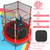 55 Inch Kids Recreational Trampoline Bouncing Jumping Mat with Enclosure Net-Red - Color: Red D681-TW10052RE