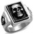 TK2326 - High polished (no plating) Stainless Steel Ring with Epoxy  in Jet A874-TK2326