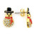 LO320 - Gold Brass Earrings with Top Grade Crystal  in Topaz A874-LO320