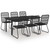 Dining Set Black Poly rattan, powder-coated steel, glass A949-3060253