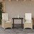 Garden Dining Set Beige, Black PE Rattan, Powder-Coated Steel A949-3212370