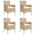 Patio Dining Set Set of 4 Beige A949-3187349