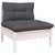 Patio Middle Sofa with Cushions White Solid Pinewood A949-806635