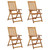 Garden Chair Set of 4 Natural Wood Solid Acacia Wood Medium A949-3065353