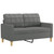 Sofa Set Dark Grey Fabric (100% polyester), metal, textilene, plywood A949-3201307