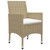 Dining Set Beige, Cream Acacia Wood, PE Rattan, Polyester Standard A949-3072113