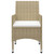 Dining Set Beige, Cream Acacia Wood, PE Rattan, Polyester Standard A949-3072113