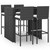 Garden Bar Set Black table and chairs with cream cushions A949-3187625