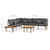  Sofa Set Dark grey, Wood A949-46465